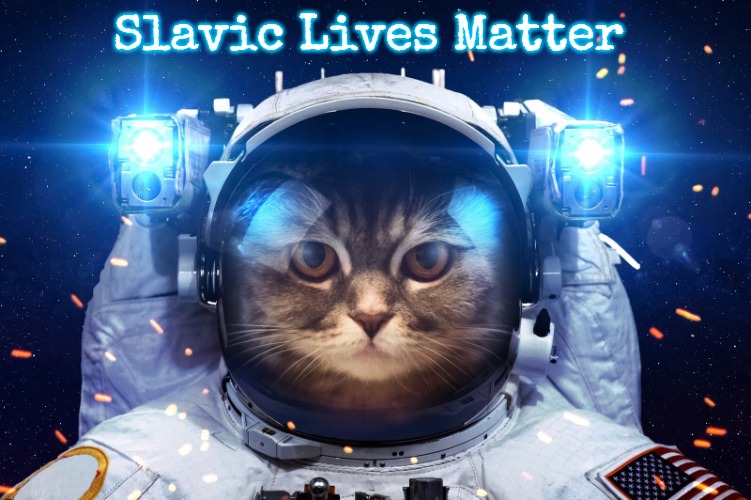 Space Cat 2 | Slavic Lives Matter | image tagged in space cat 2,slavic,slm,blm | made w/ Imgflip meme maker