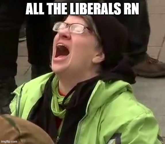 Crying Liberal | ALL THE LIBERALS RN | image tagged in crying liberal | made w/ Imgflip meme maker