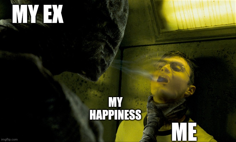 MY EX; MY HAPPINESS; ME | image tagged in feelings | made w/ Imgflip meme maker
