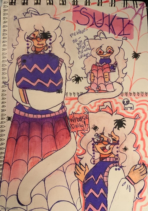 ARACHNOPHOBIA TW- Anywho- Archivist!Suki sure is fun to draw- | image tagged in resubmitting cause i guess i clicked nsfw | made w/ Imgflip meme maker