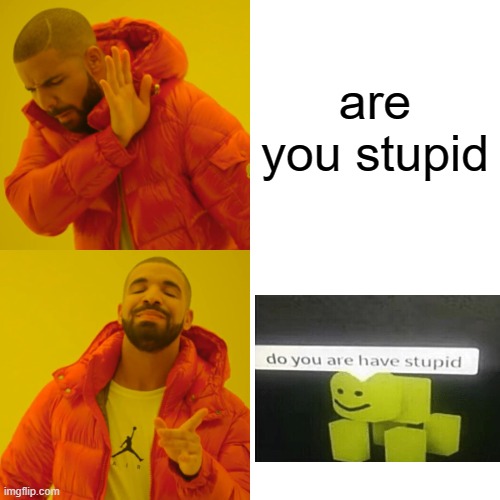Do have are stupid you |  are you stupid | image tagged in memes,drake hotline bling | made w/ Imgflip meme maker