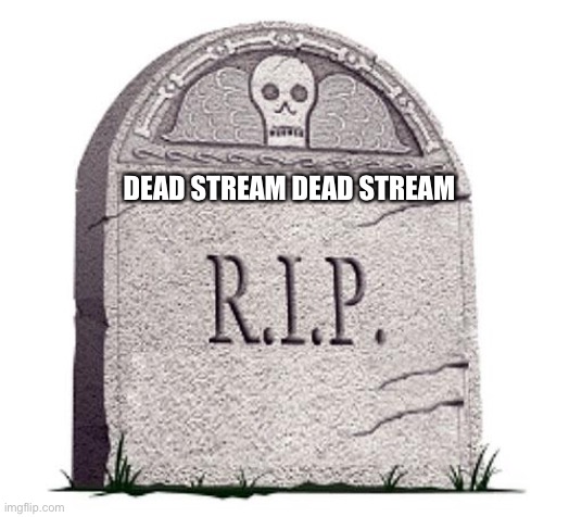 RIP | DEAD STREAM DEAD STREAM | image tagged in rip | made w/ Imgflip meme maker