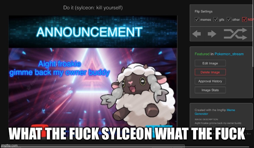 What the fuck | WHAT THE FUCK SYLCEON WHAT THE FUCK | made w/ Imgflip meme maker