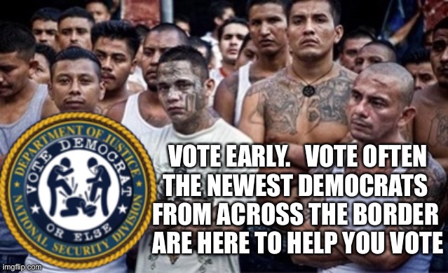 We’re here to help | VOTE EARLY.   VOTE OFTEN
THE NEWEST DEMOCRATS 
FROM ACROSS THE BORDER 
ARE HERE TO HELP YOU VOTE | image tagged in the new democrats,memes | made w/ Imgflip meme maker