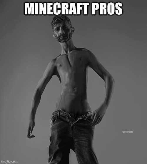 Nu-Chad | MINECRAFT PROS | image tagged in nu-chad | made w/ Imgflip meme maker