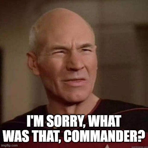I'M SORRY, WHAT WAS THAT, COMMANDER? | image tagged in sorry what | made w/ Imgflip meme maker