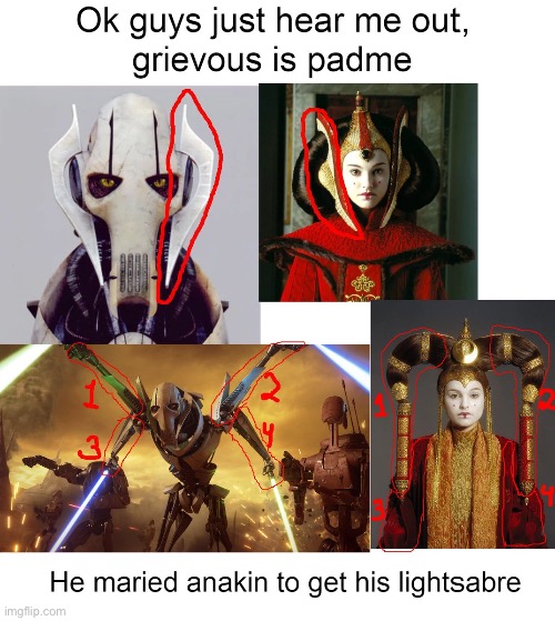 image tagged in padme,general grievous | made w/ Imgflip meme maker
