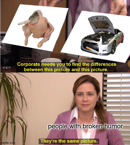 They're The Same Picture Meme | people with broken humor | image tagged in memes,they're the same picture | made w/ Imgflip meme maker