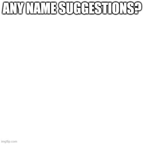 Blank Transparent Square Meme | ANY NAME SUGGESTIONS? | image tagged in memes,blank transparent square | made w/ Imgflip meme maker