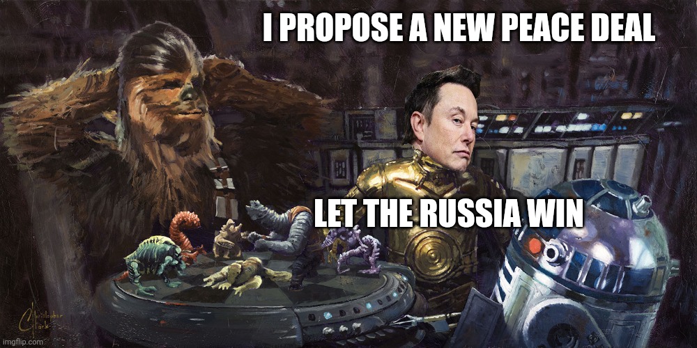 let the wookiee win | I PROPOSE A NEW PEACE DEAL LET THE RUSSIA WIN | image tagged in let the wookiee win | made w/ Imgflip meme maker