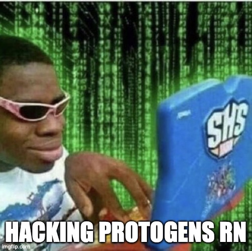 shut up im hacking protons right now | HACKING PROTOGENS RN | image tagged in ryan beckford | made w/ Imgflip meme maker