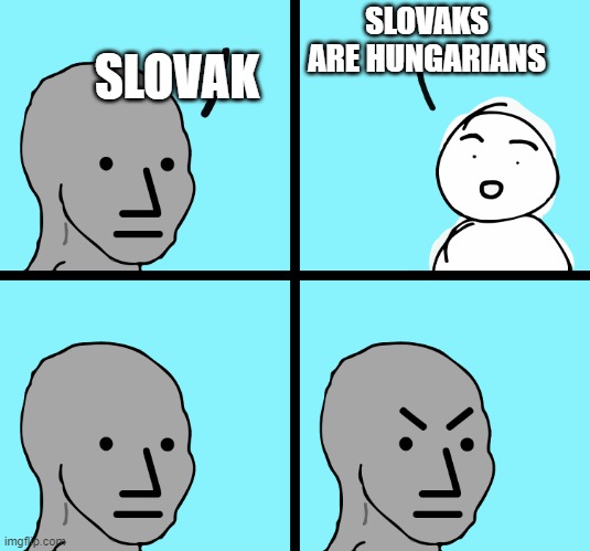 Angry NPC man | SLOVAK; SLOVAKS ARE HUNGARIANS | image tagged in angry npc man | made w/ Imgflip meme maker