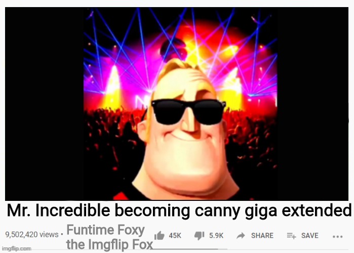 Who wants such a template? I has got it | Mr. Incredible becoming canny giga extended; Funtime Foxy the Imgflip Fox | image tagged in mr incredible becoming canny | made w/ Imgflip meme maker