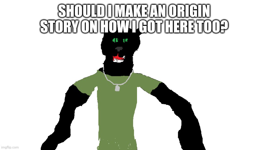 My panther fursona | SHOULD I MAKE AN ORIGIN STORY ON HOW I GOT HERE TOO? | image tagged in my panther fursona | made w/ Imgflip meme maker