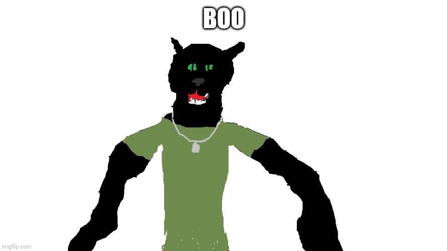 My panther fursona | BOO | image tagged in my panther fursona | made w/ Imgflip meme maker