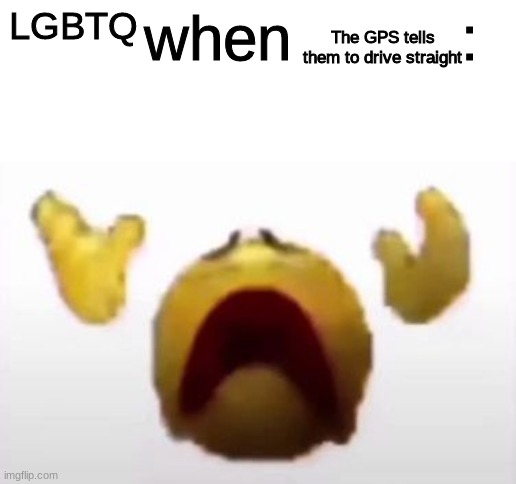 User When Offended: | LGBTQ; The GPS tells them to drive straight | image tagged in user when offended | made w/ Imgflip meme maker