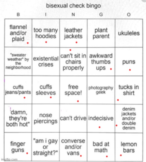 yea im also bi | image tagged in bisexual bingo | made w/ Imgflip meme maker