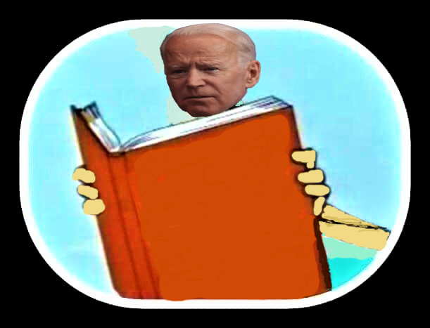 High Quality Template of Biden reading book Blank Meme Template