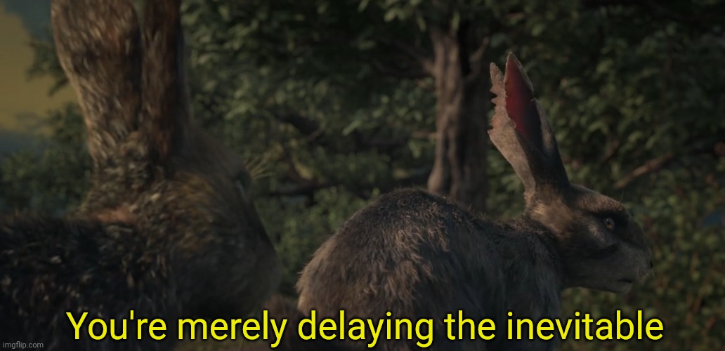 You're merely delaying the inevitable Blank Meme Template