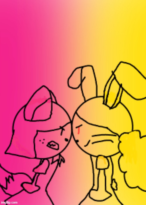 Lilipop VS Uny | image tagged in draw buddies,uny the bunny,lilipop the fox | made w/ Imgflip meme maker