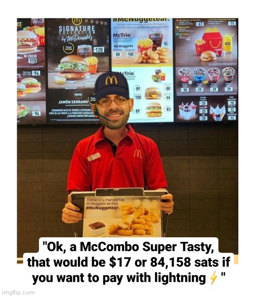 McDonald's Cryptobro | image tagged in cashier meme | made w/ Imgflip meme maker