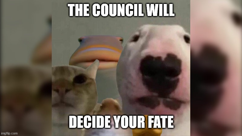 The Council | THE COUNCIL WILL DECIDE YOUR FATE | image tagged in the council | made w/ Imgflip meme maker