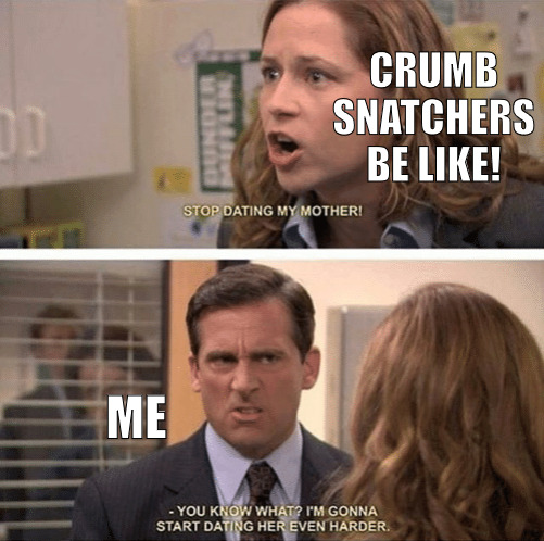 THE KIDS WHAT ABOUT THE KIDS | CRUMB SNATCHERS BE LIKE! ME | image tagged in the office start dating her even harder | made w/ Imgflip meme maker