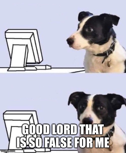 good lord dog | GOOD LORD THAT IS SO FALSE FOR ME | image tagged in good lord dog | made w/ Imgflip meme maker