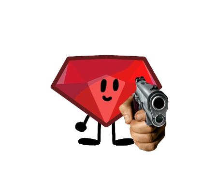 BFB ruby pointing a pistol Blank Meme Template