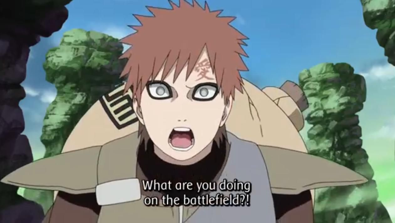 Gaara What are you doing on the battlefield?! Blank Meme Template