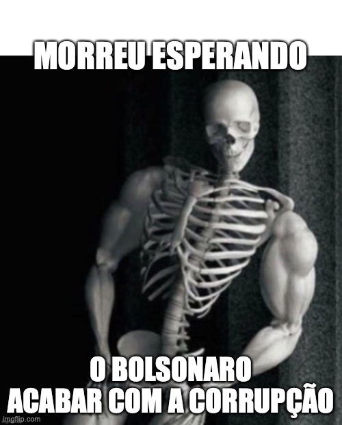 Bolsonaro corrupto | MORREU ESPERANDO; O BOLSONARO ACABAR COM A CORRUPÇÃO | image tagged in bolsonaro,direita,corrupto,brasil,conservador | made w/ Imgflip meme maker