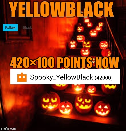 Temporary yellowblack Halloween announcement template | 420×100 POINTS NOW | image tagged in temporary yellowblack halloween announcement template | made w/ Imgflip meme maker