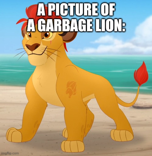 kion is one of the worst pieces of craps i've seen | A PICTURE OF A GARBAGE LION: | image tagged in rare footage | made w/ Imgflip meme maker