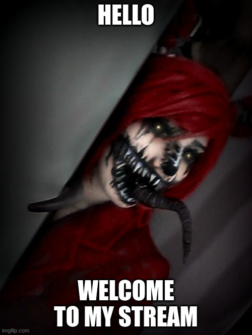 hello | HELLO; WELCOME TO MY STREAM | image tagged in nightmare human foxy | made w/ Imgflip meme maker