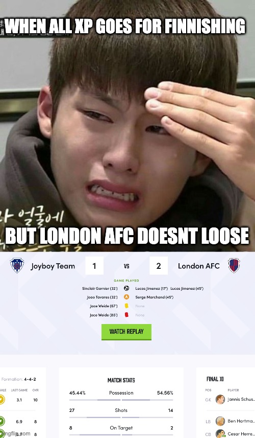 Nifty treason | WHEN ALL XP GOES FOR FINNISHING; BUT LONDON AFC DOESNT LOOSE | image tagged in funny memes,football,online gaming | made w/ Imgflip meme maker