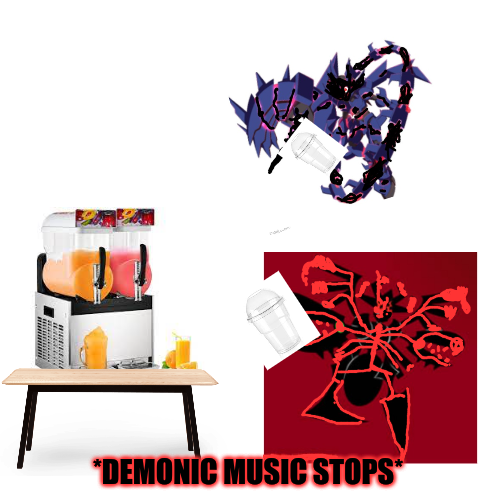 *Demonic Music Stops* Blank Meme Template
