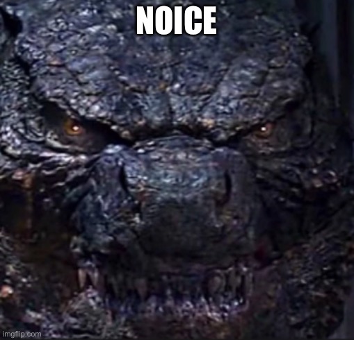 Godzilla Angry | NOICE | image tagged in godzilla angry | made w/ Imgflip meme maker