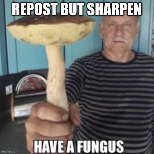 fungus | REPOST BUT SHARPEN | image tagged in have a fungus | made w/ Imgflip meme maker