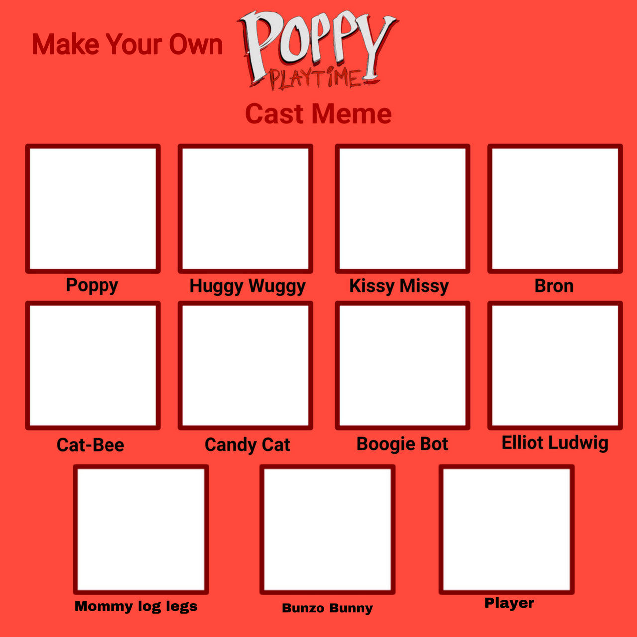 poppy playtime cast meme Blank Meme Template