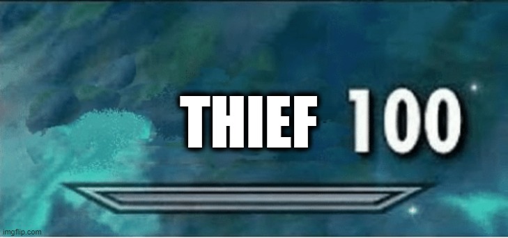 Skyrim 100 Blank | THIEF | image tagged in skyrim 100 blank | made w/ Imgflip meme maker