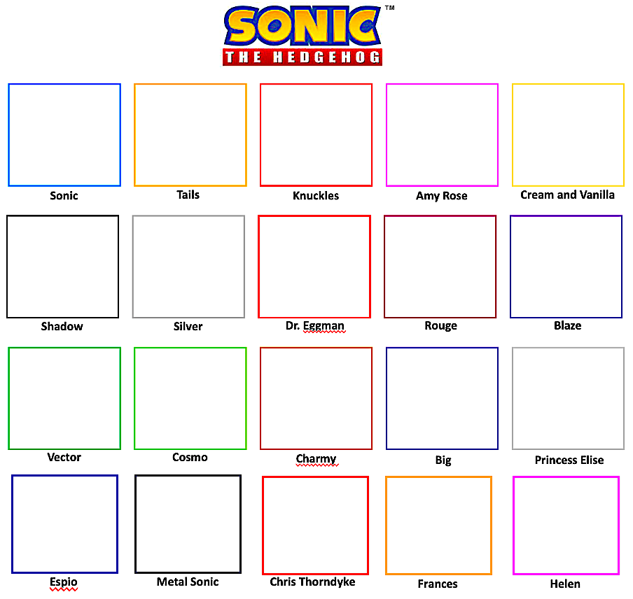 High Quality Sonic The hedgehog cast meme Blank Meme Template