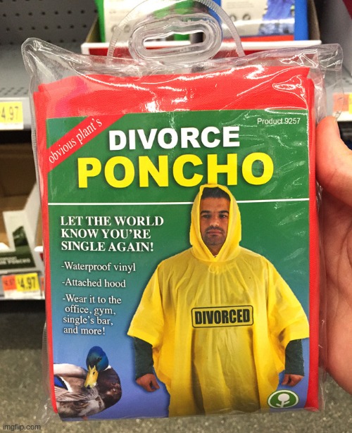 Divorce Poncho | image tagged in funny,wow | made w/ Imgflip meme maker