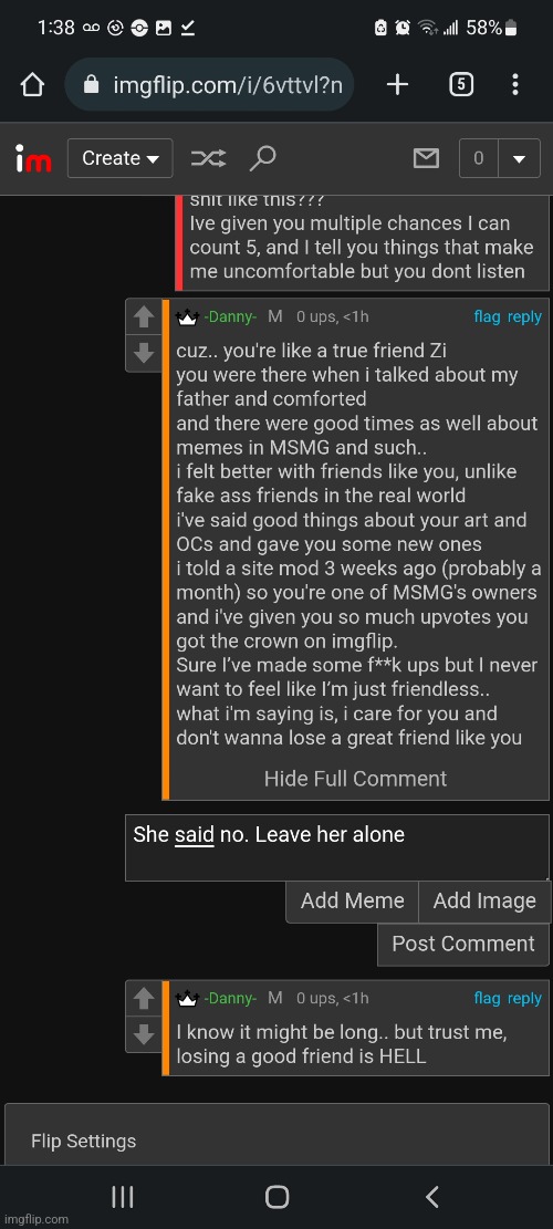 You wanted to talk to her and you did. It's over now | made w/ Imgflip meme maker