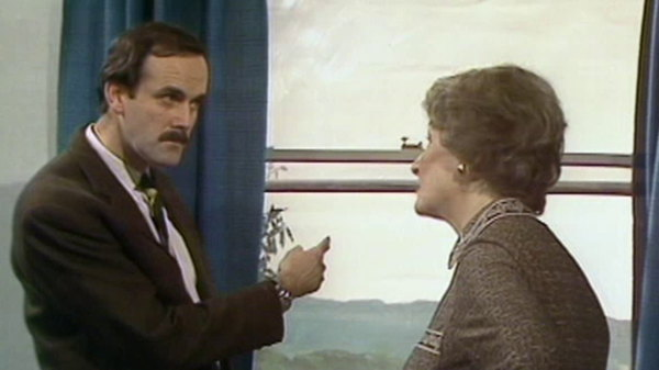 High Quality Basil Fawlty and Mrs. Richards Blank Meme Template