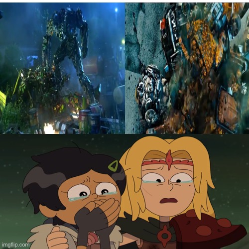 Marcy and Sasha react to Ratchet’s death and Ironhide’s death | image tagged in transformers,ratchet,ironhide,amphibia,crying,death | made w/ Imgflip meme maker