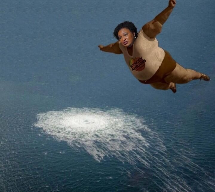 Stacey Abrams, Mother of All Bombs | image tagged in stacey abrams,moab,mother of all bombs,yo mama so fat,yo mama joke,yo mama | made w/ Imgflip meme maker