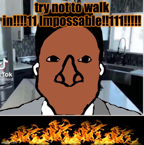 n | try not to walk in!!!!11 Impossable!!111!!!!! | image tagged in n | made w/ Imgflip meme maker