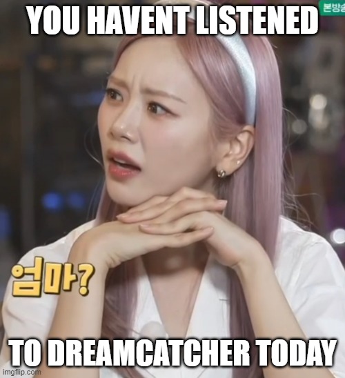 There's one problem | YOU HAVENT LISTENED; TO DREAMCATCHER TODAY | image tagged in jiu | made w/ Imgflip meme maker