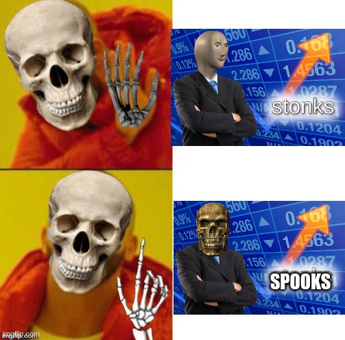 POV: October started | SPOOKS | image tagged in spooky drake,spooktober,spooks,stonks,october | made w/ Imgflip meme maker