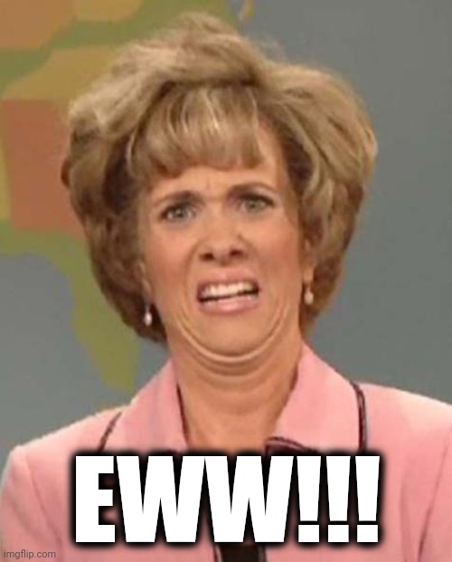 Disgusted Kristin Wiig | EWW!!! | image tagged in disgusted kristin wiig | made w/ Imgflip meme maker